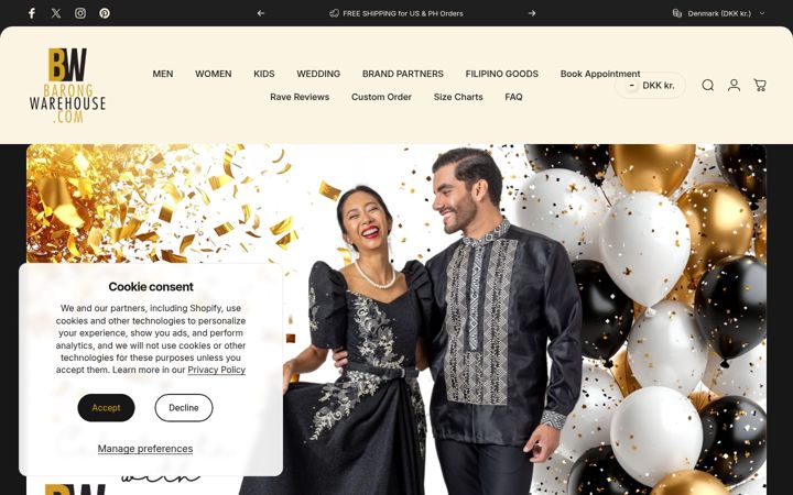 Screenshot of barongwarehouse.com