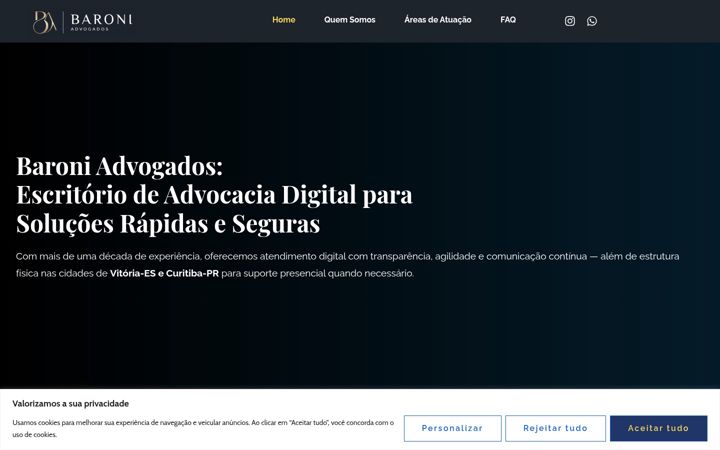 Snimka zaslona za baroniadvogados.com.br