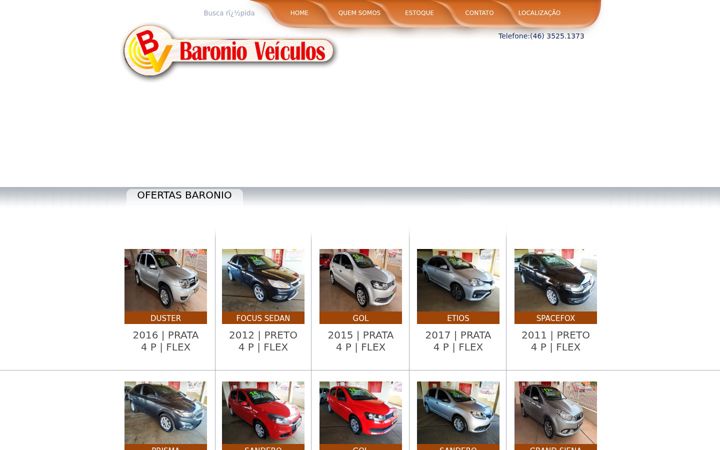 Screenshot of baronioveiculos.com.br