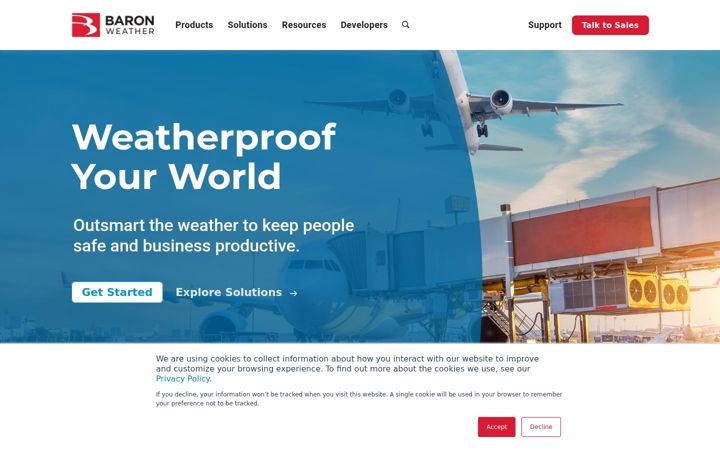 Screenshot of baronweather.com