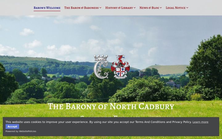 Screenshot of baronyofnorthcadbury.com