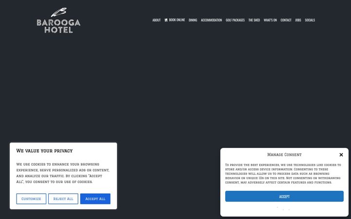 Screenshot of baroogahotel.com.au