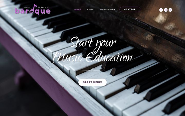 Screenshot of baroquemusicschool.com