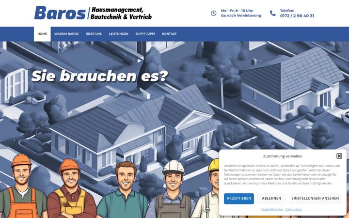 Screenshot of baros-bau.de