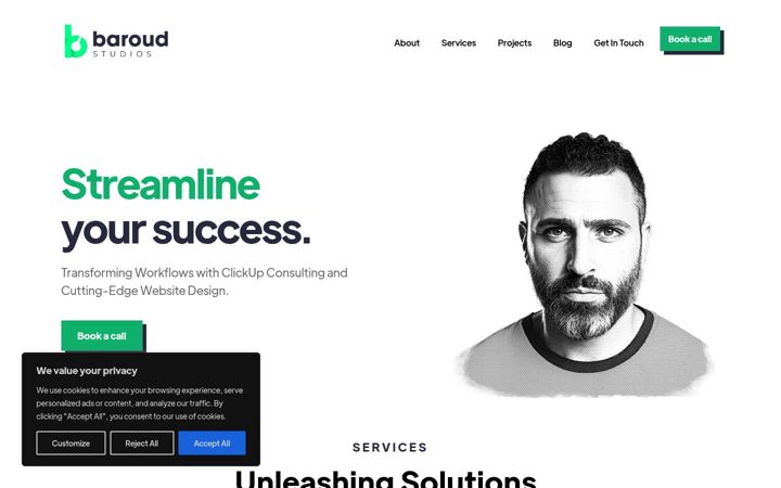 Screenshot of baroudstudios.com