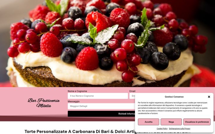 Screenshot of barpasticceriamilella.it