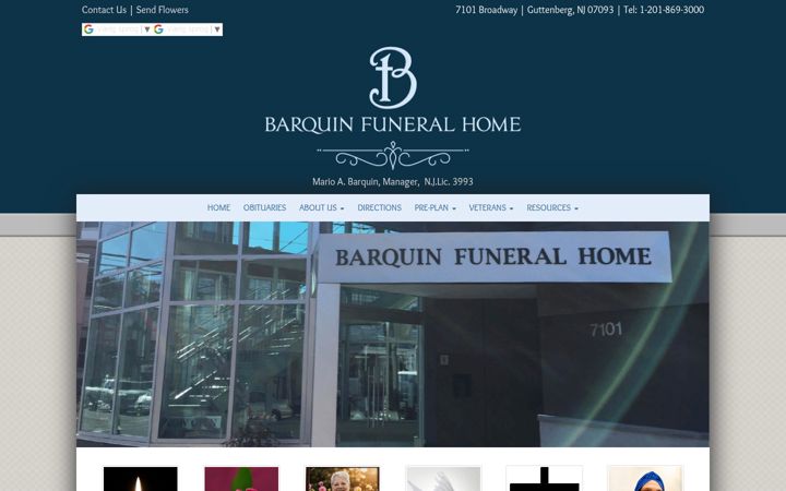 Screenshot of barquinfuneralhome.com