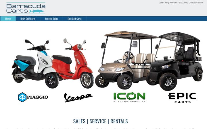 Screenshot of barracudacarts.com