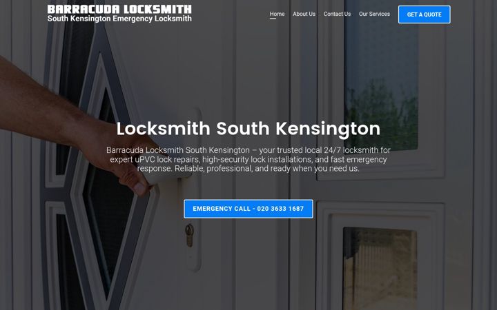 Screenshot of barracudalocksmithsouthkensington.co.uk