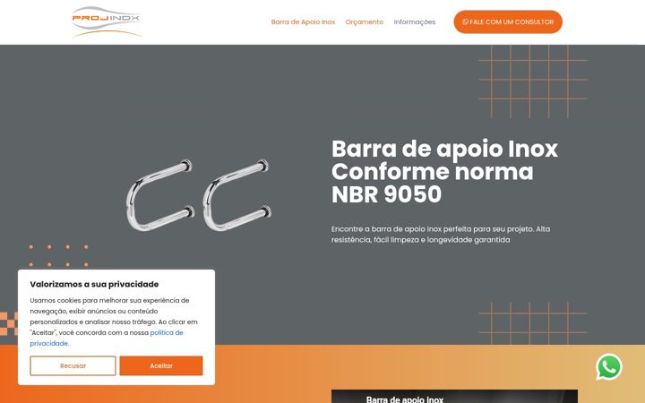 Screenshot of barradeapoioinox.com.br