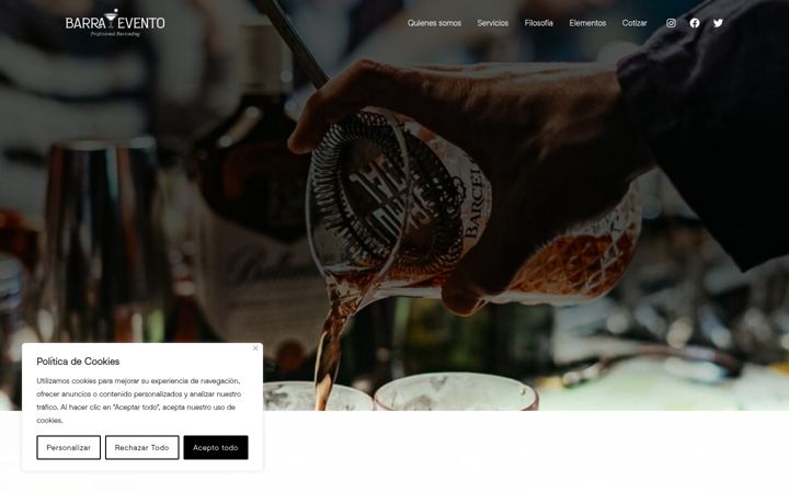 Screenshot of barraevento.com