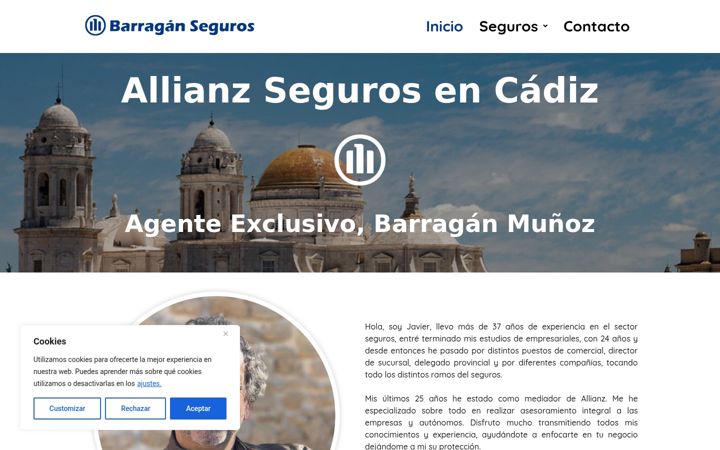 Screenshot of barraganseguros.es