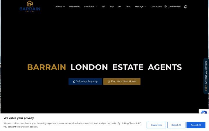 Screenshot of barrain.co.uk
