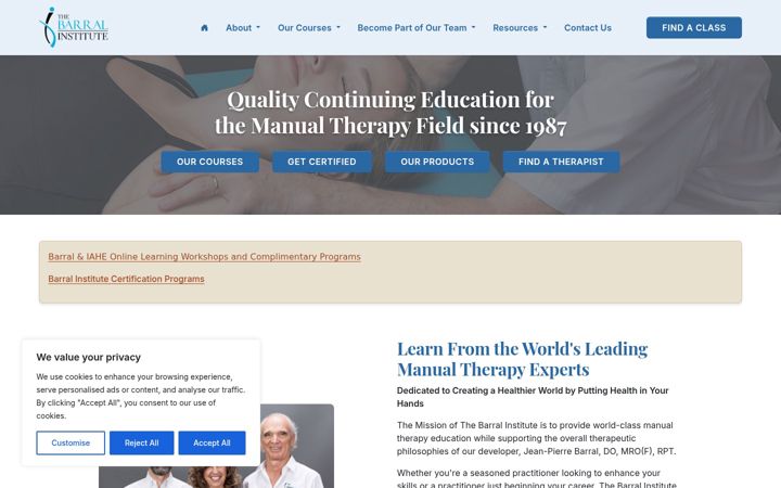 Screenshot of barralinstitute.com