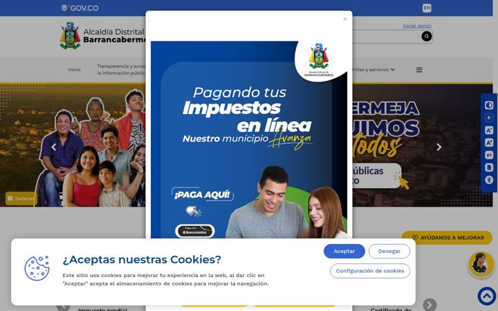 Screenshot di barrancabermeja.gov.co