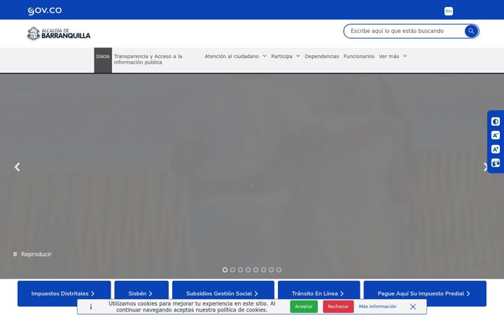 Screenshot of barranquilla.gov.co