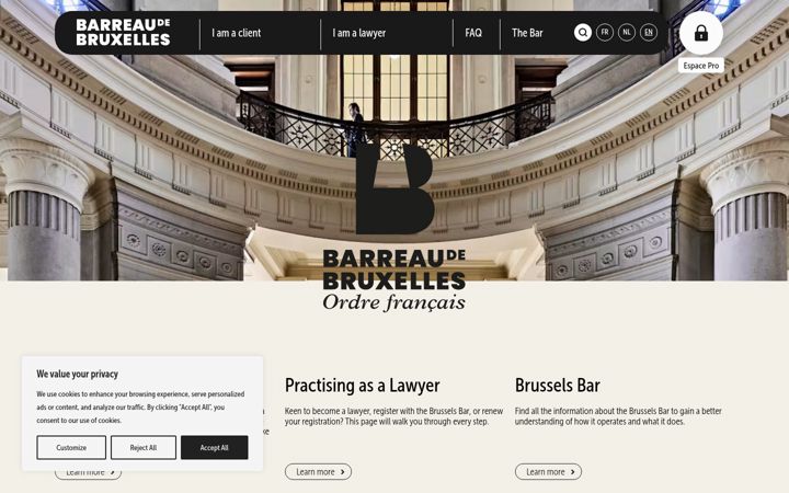 Screenshot of barreaubruxelles.be