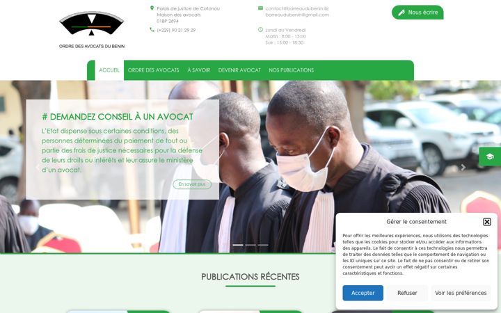 Screenshot of barreaudubenin.bj