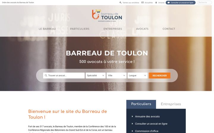 Screenshot stránky barreautoulon.fr