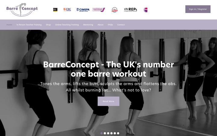 Screenshot of barreconcept.co.uk