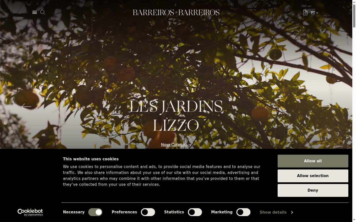 Captura de pantalla del banner de consentimiento mostrado antes de cualquier interacción