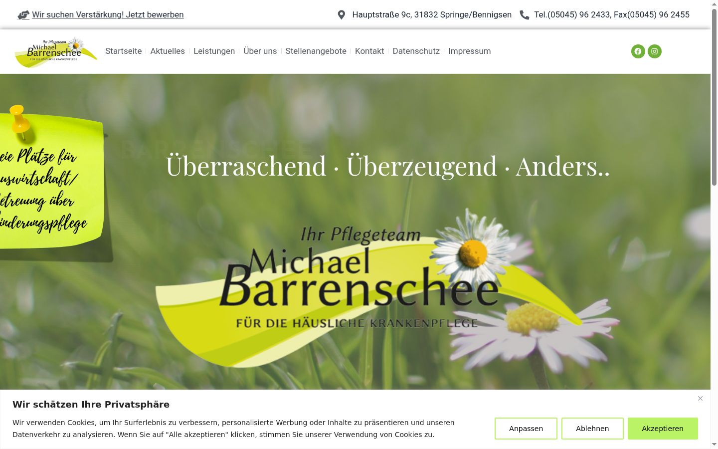 Screenshot of the consent banner shown before any interaction