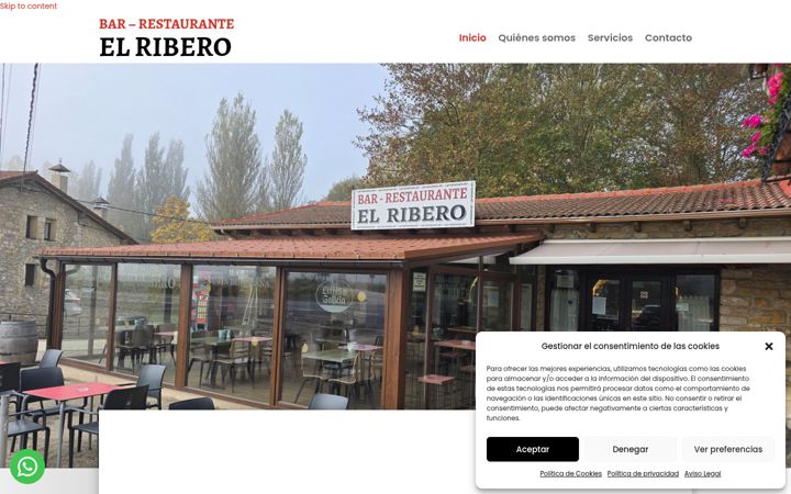 Screenshot of barrestauranteelribero.com