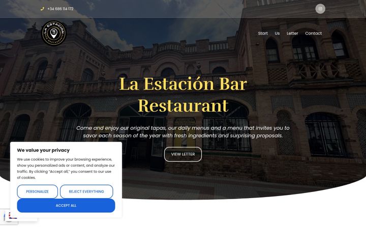 Screenshot of barrestaurantelaestacion.es