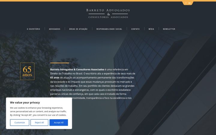 Skærmbillede af barreto-advogados.com.br