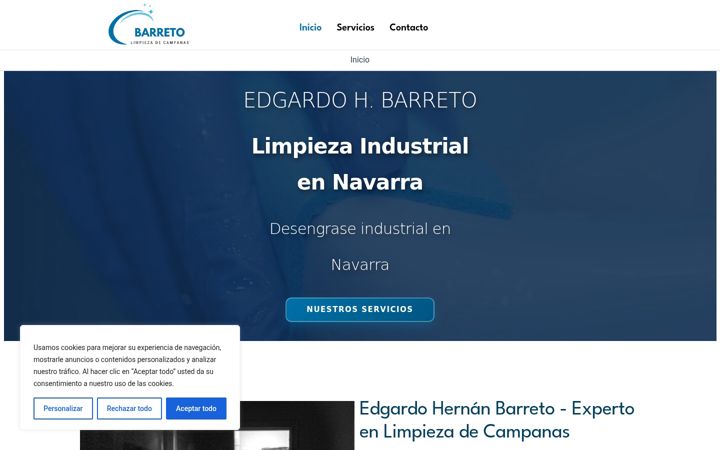 Screenshot of barretolimpiezacampanas.com