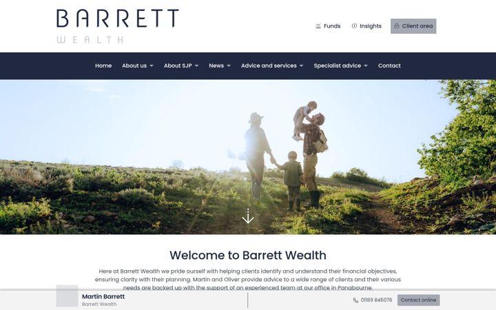 Snimka zaslona za barrett-wealth.co.uk