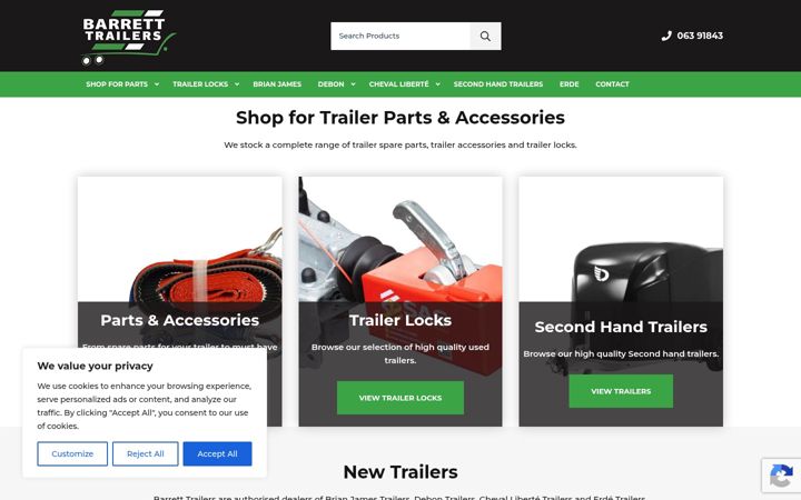 Skjámynd af barretttrailers.ie