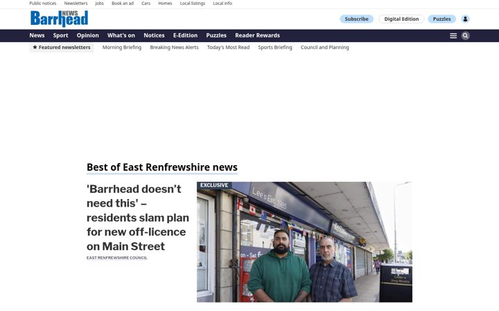 Screenshot of barrheadnews.com