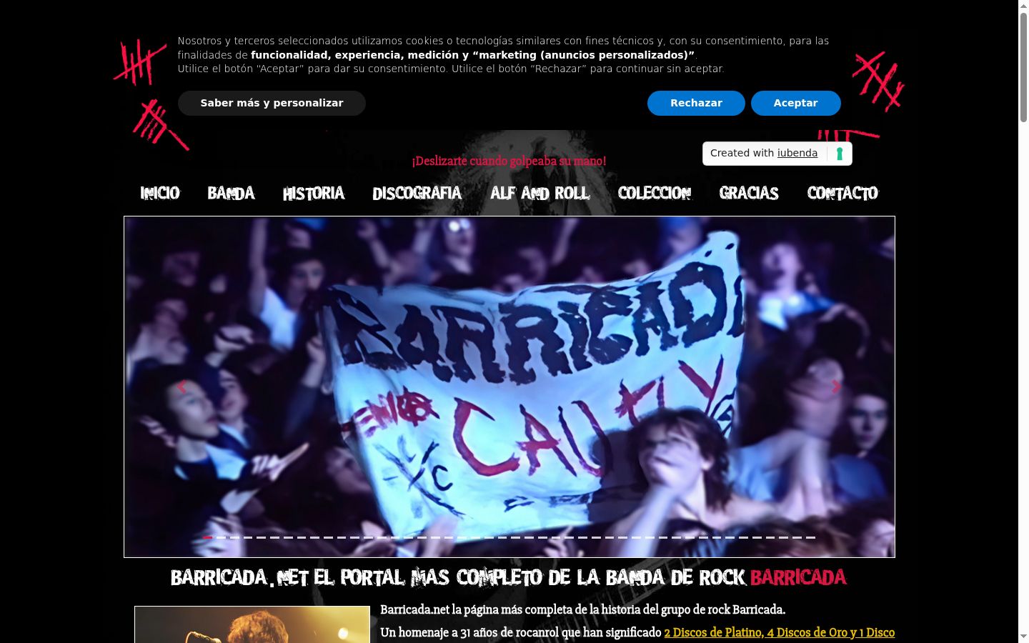 Captura de ecrã do banner de consentimento apresentado antes de qualquer interação