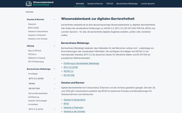 Screenshot of barrierefreie-webseite.de