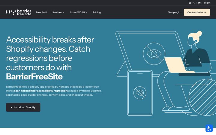 Screenshot of barrierfreesite.com