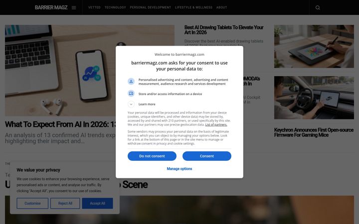 Screenshot of barriermagz.com