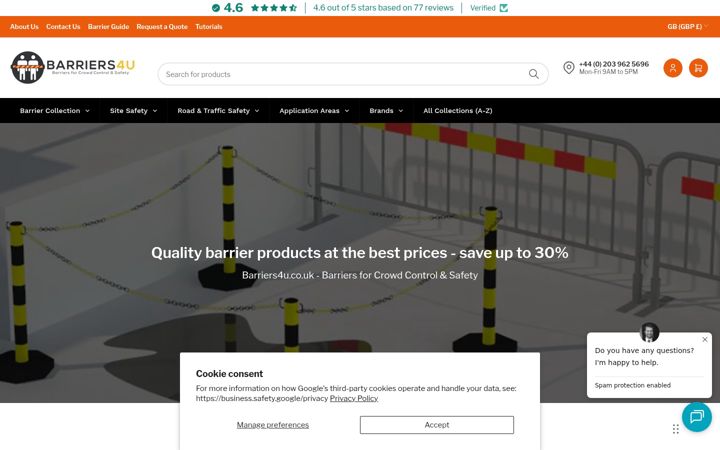 Screenshot of barriers4u.co.uk