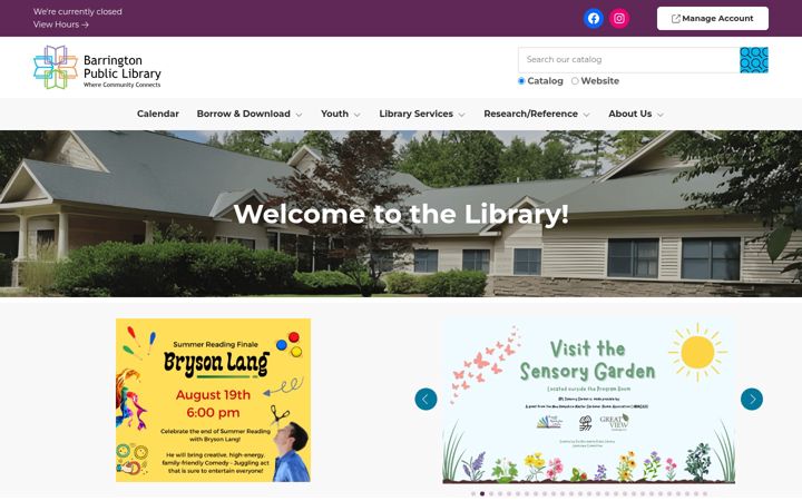 Screenshot of barringtonlibrary.com