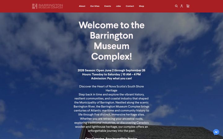 Screenshot of barringtonmuseumcomplex.ca