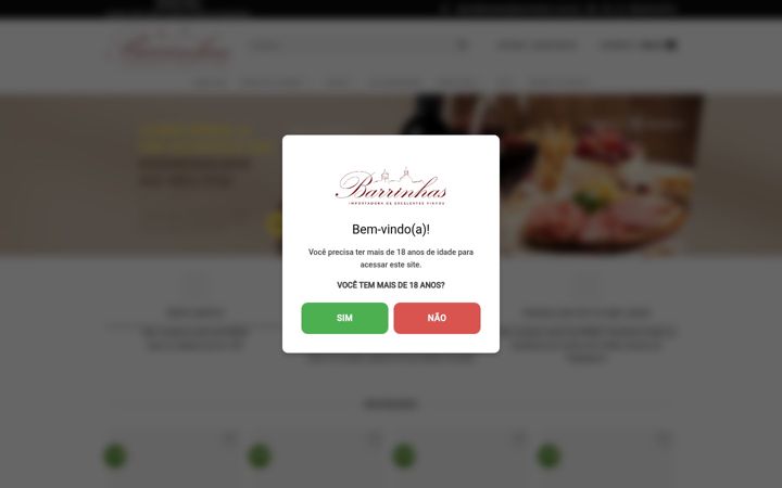 Screenshot of barrinhasvinhos.com.br