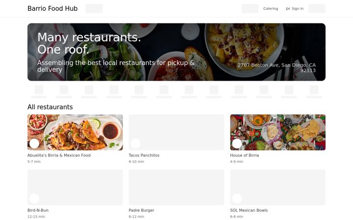 Screenshot of barriofoodhub.com