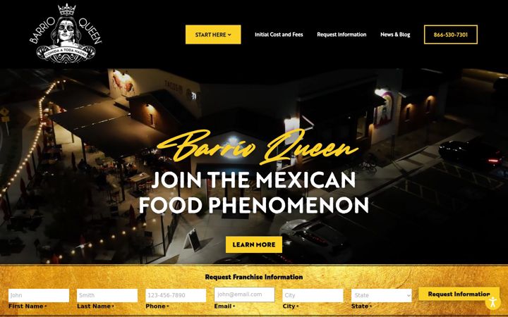 Screenshot of barrioqueenfranchise.com