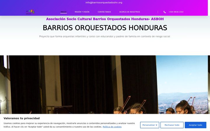 Screenshot of barriosorquestadoshn.org