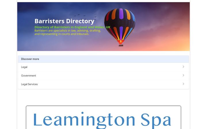 Screenshot of barristersdirectory.co.uk