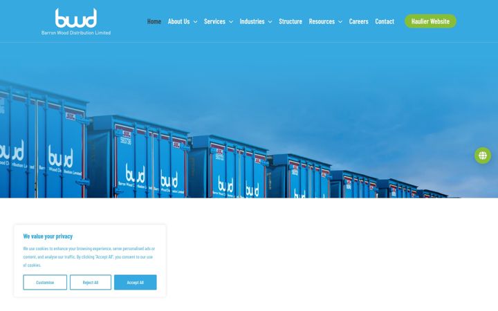 Screenshot of barronwooddistribution.co.uk