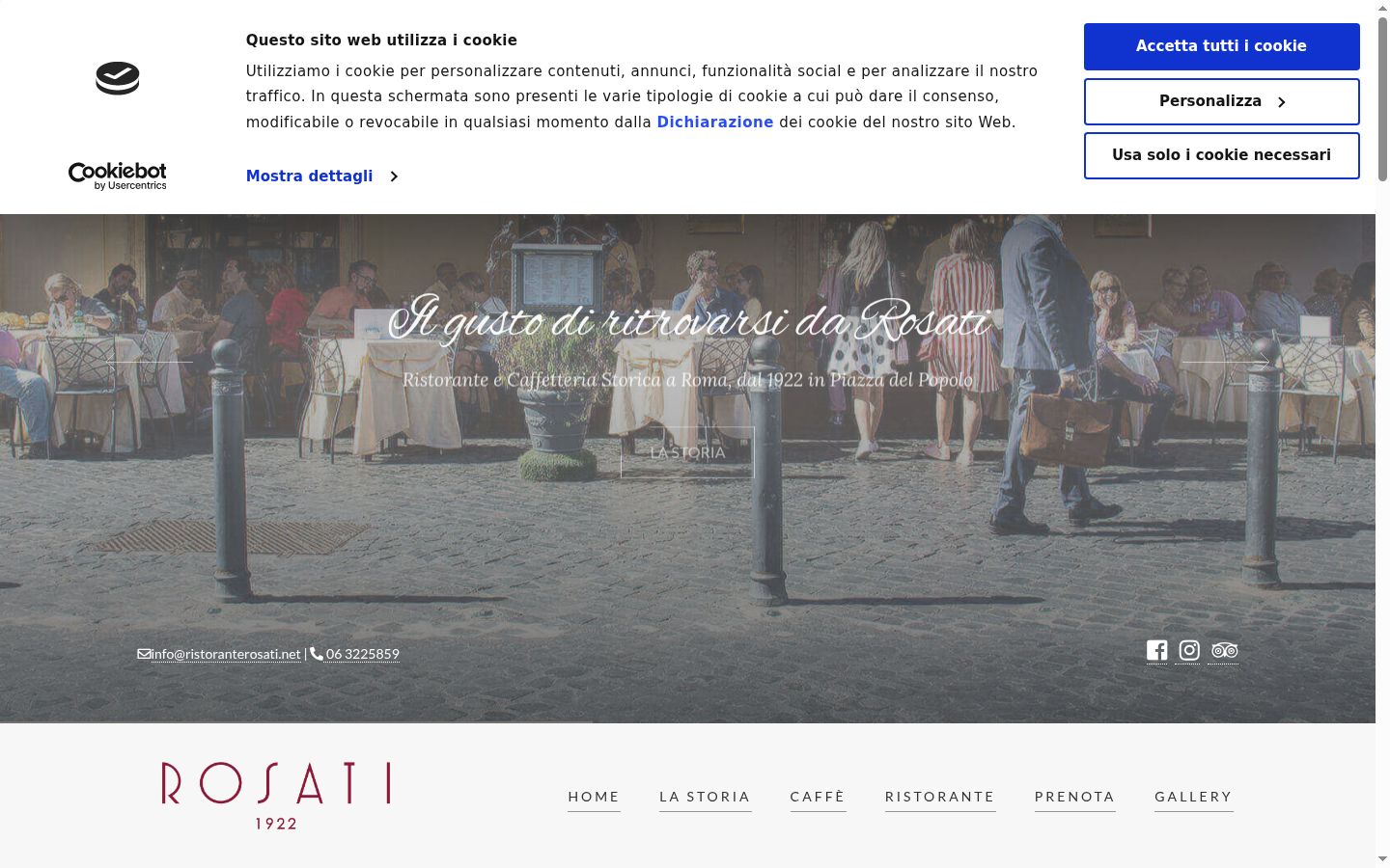 Screenshot del banner di consenso mostrato prima di qualsiasi interazione