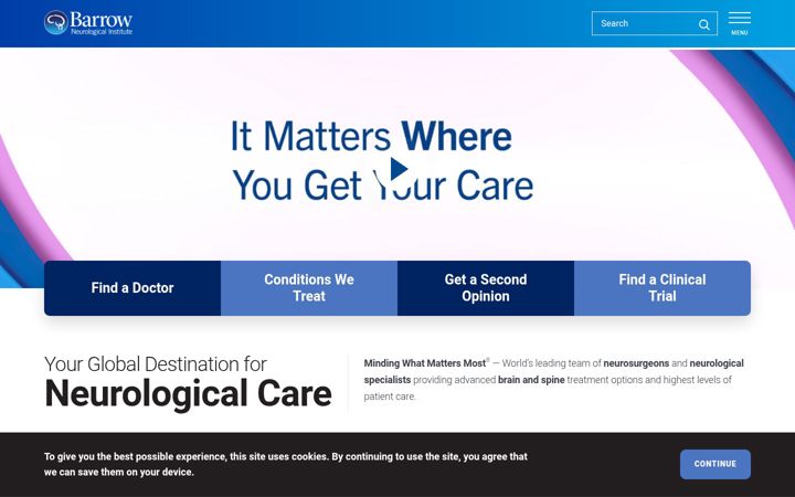 Screenshot of barrowneuro.org