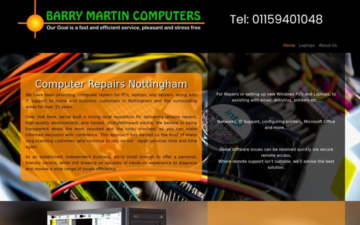 Screenshot of barry-martin-computers.com