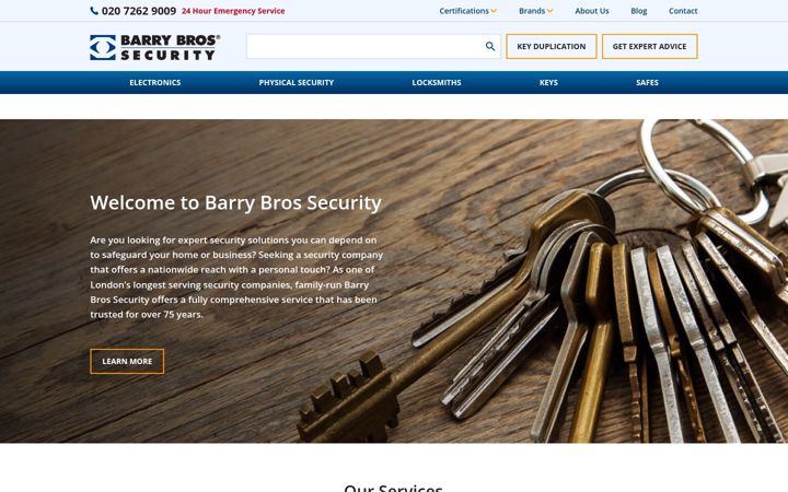 Screenshot of barrybros.com